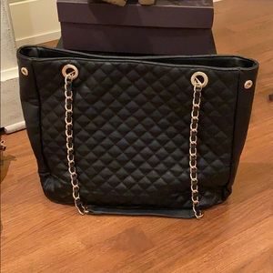 Black quilted tote bag!